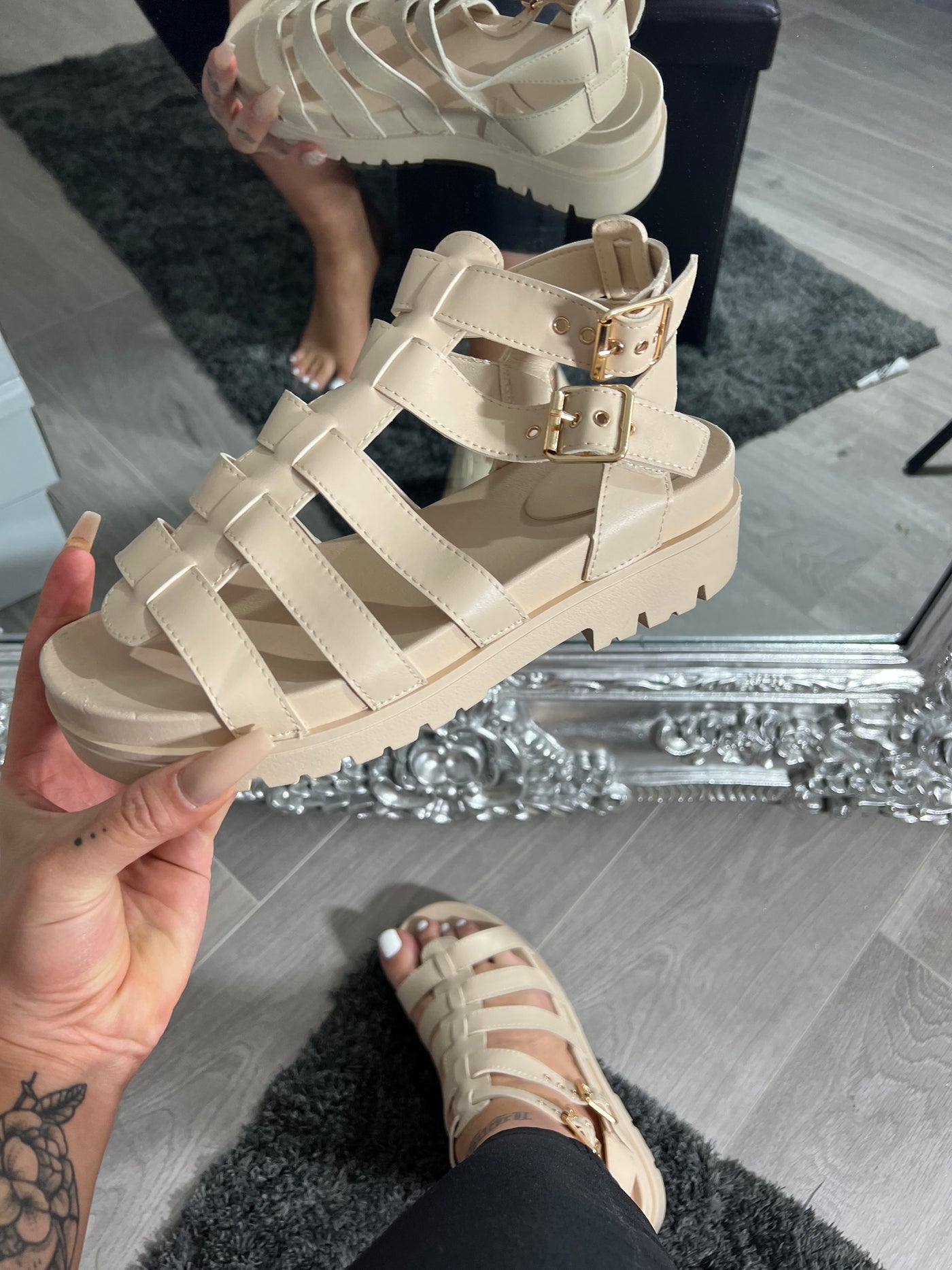 OAT CHUNKY ADJUSTABLE STRAP GLADIATOR SANDAL