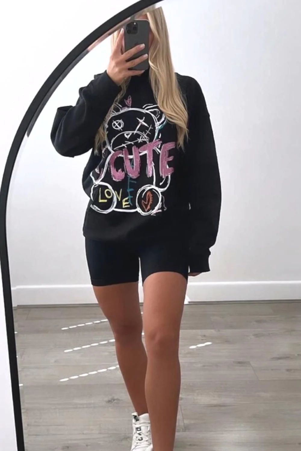 Black cute bear hoodie