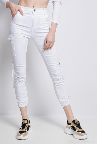 White Cargo style jeans