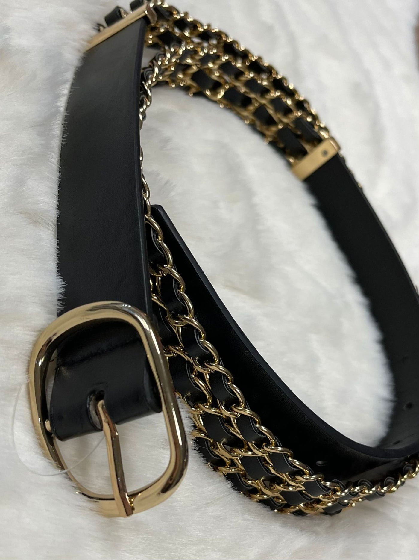 Woven chain detail belt
