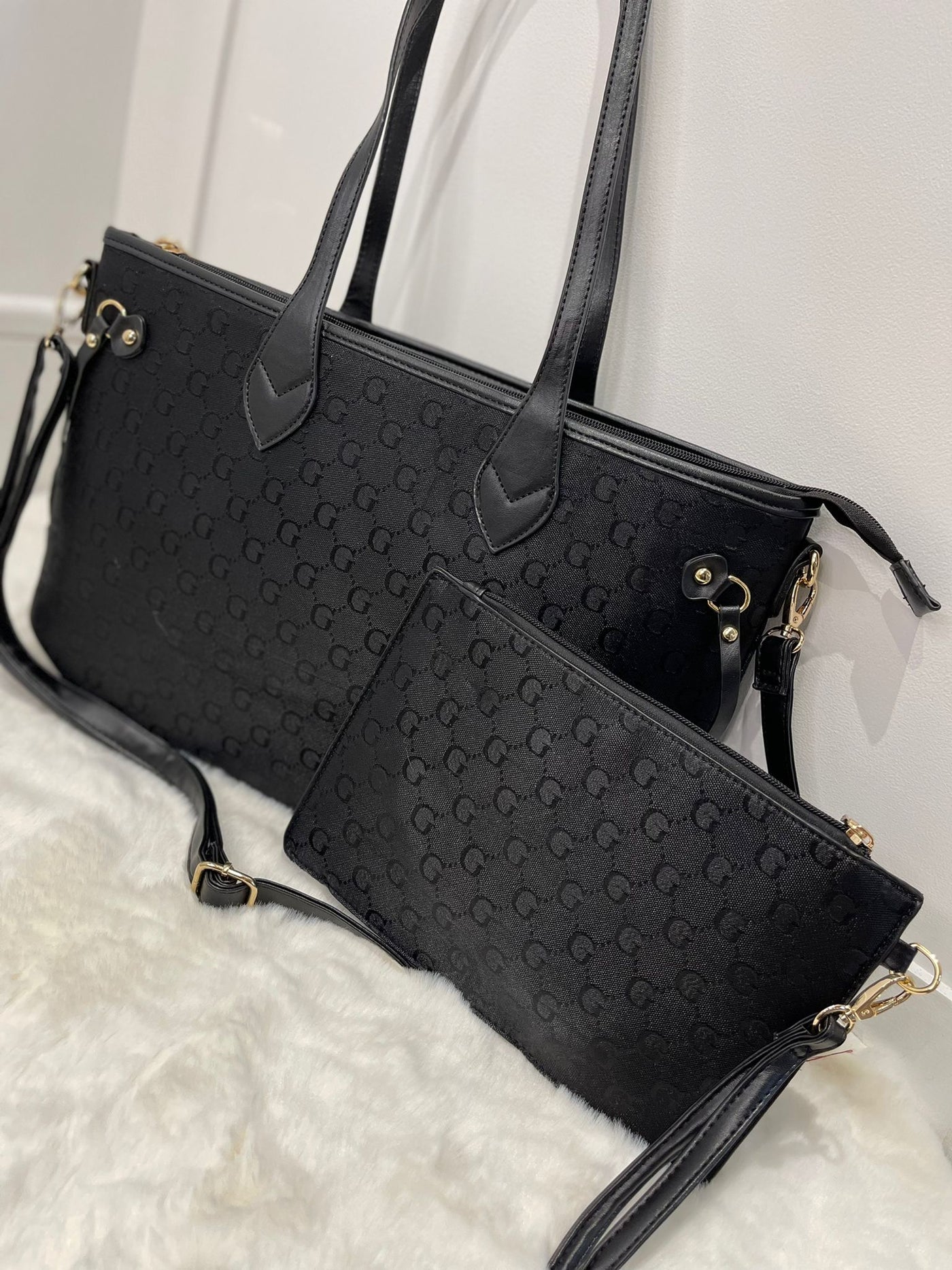 Black GG shoulder bag and small clutch